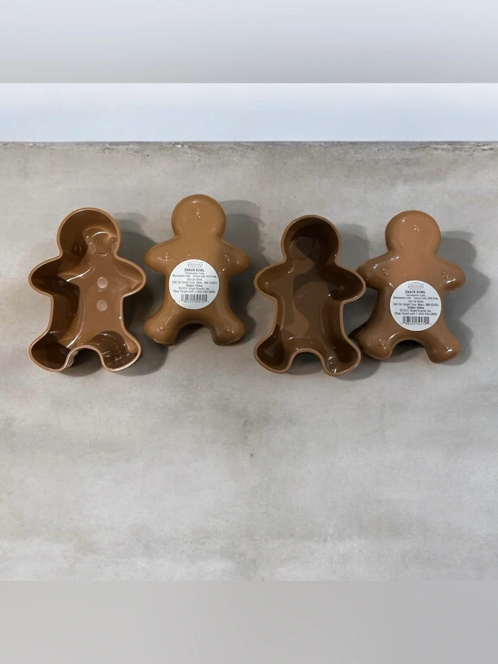 Wondershop - Set of 4 - Gingerbread-Shaped Snack Bowls Holiday